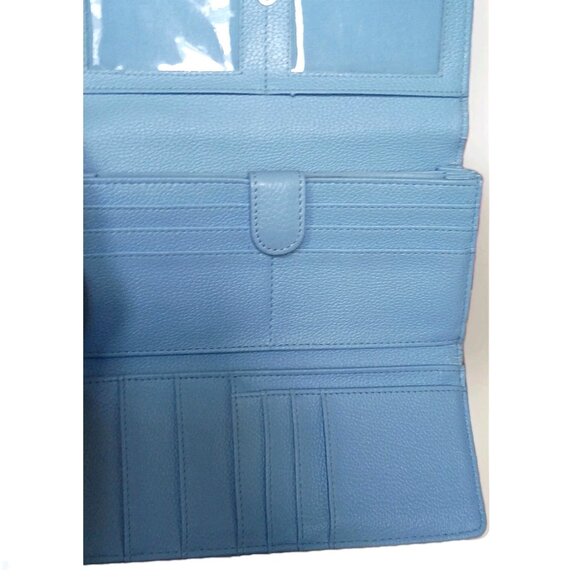 Giani Bernini Pebbled Leather Wallet Blue Women’s Bifold Excellent Condition - Picture 3 of 9